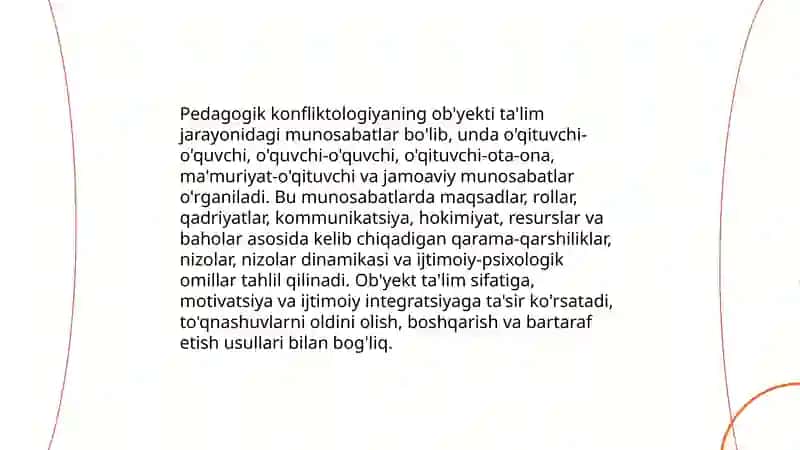 Pedagogik konfliktologiyaning mohiyati, ob'yekti, predmeti, maqsadi, vazifalari va fan sifatida paydo bo'lishi 4