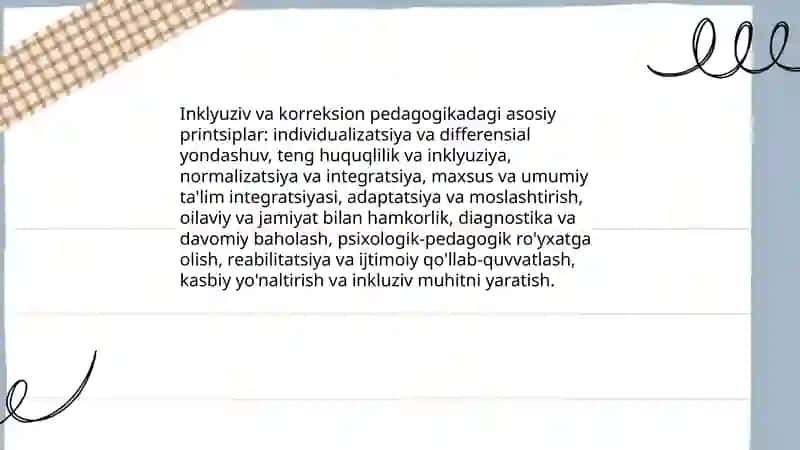 Korreksion pedagogika asoslari.Inklyuziv pedagogika 4