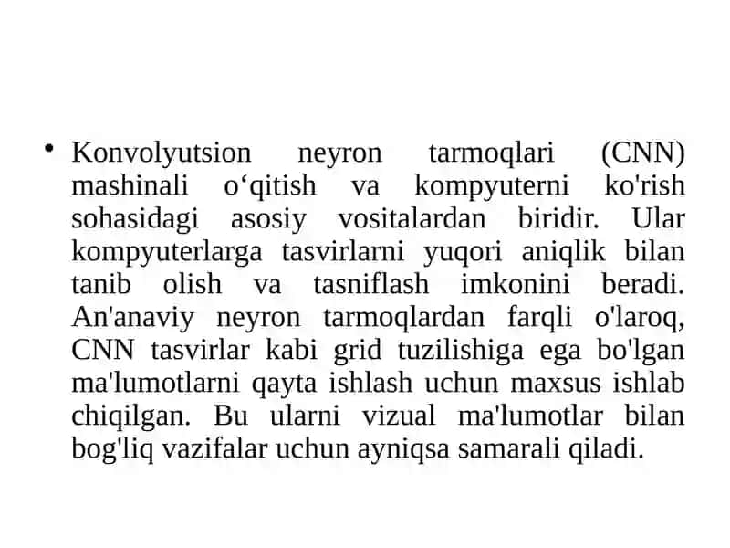 Konvolyutsion neyron tarmoq 4