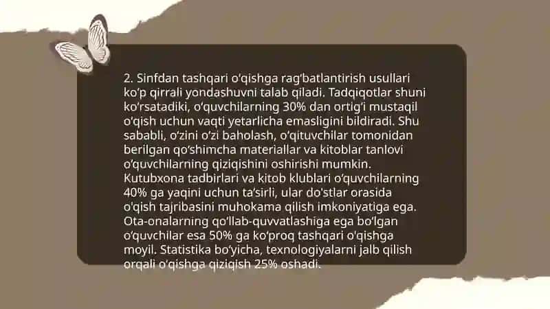 Sinfdan tashqari oʻqish va uni tashkil qilish 4