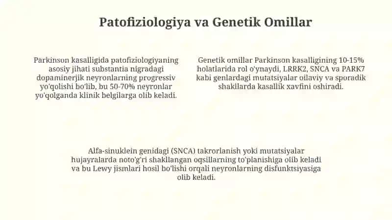 Parkinson kasalligi va uning patogenezi 4
