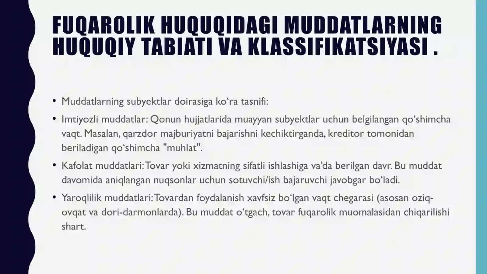 Fuqarolik huquqida muddatlar va davo muddati 4