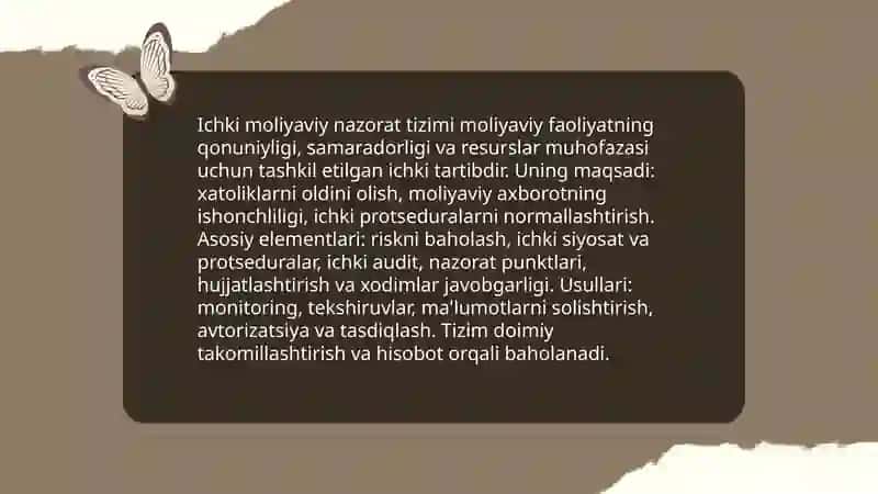 Moliyaviy nazorat shakllari va usullari 4