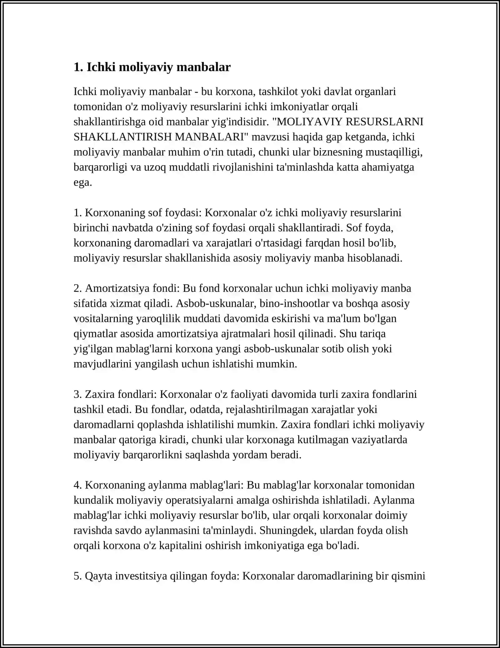 MOLIYAVIY RESURSLARNI SHAKLLANTIRISH MANBALARI 4