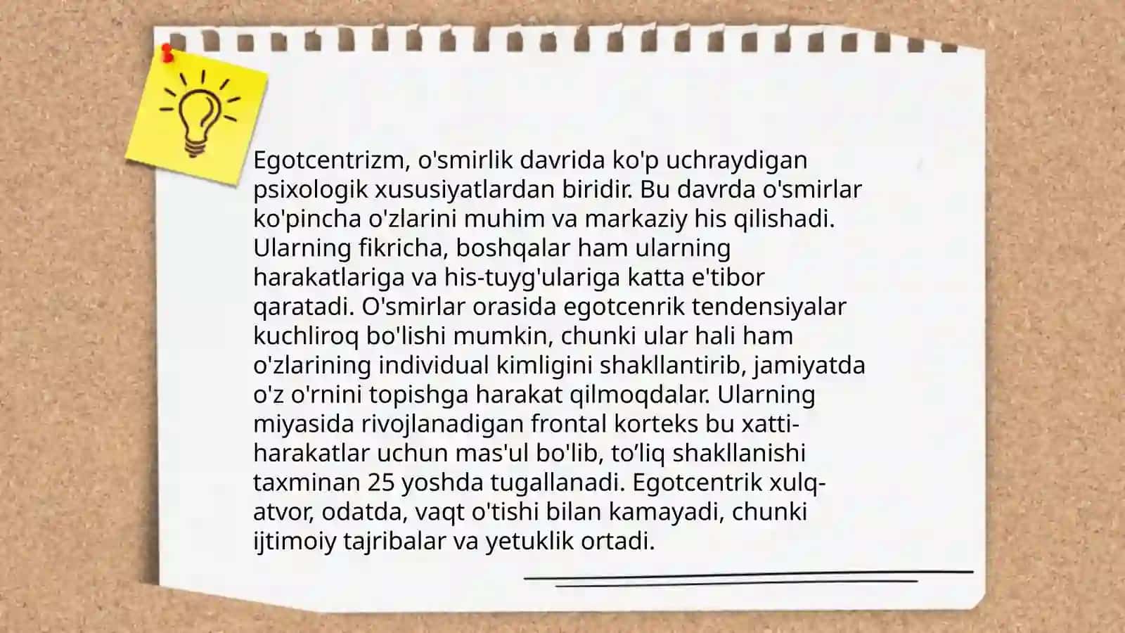 O’smirlik egosentrizmi 4