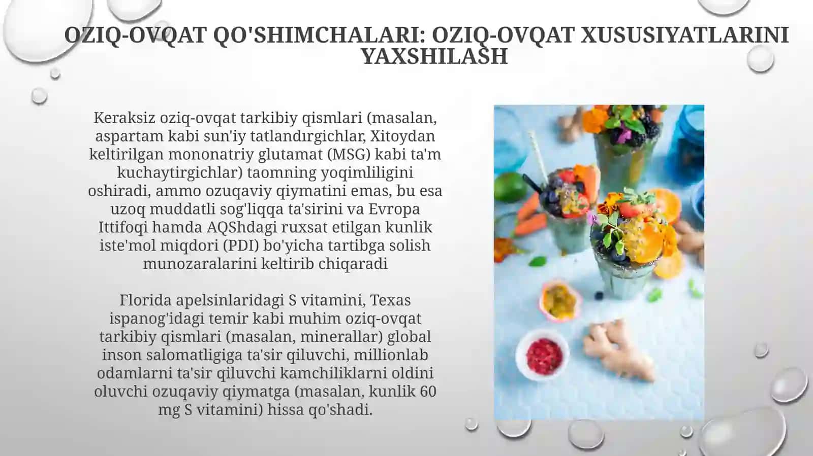 Ovqatning almashinadigan va almashinmaydigan komponentlari 4