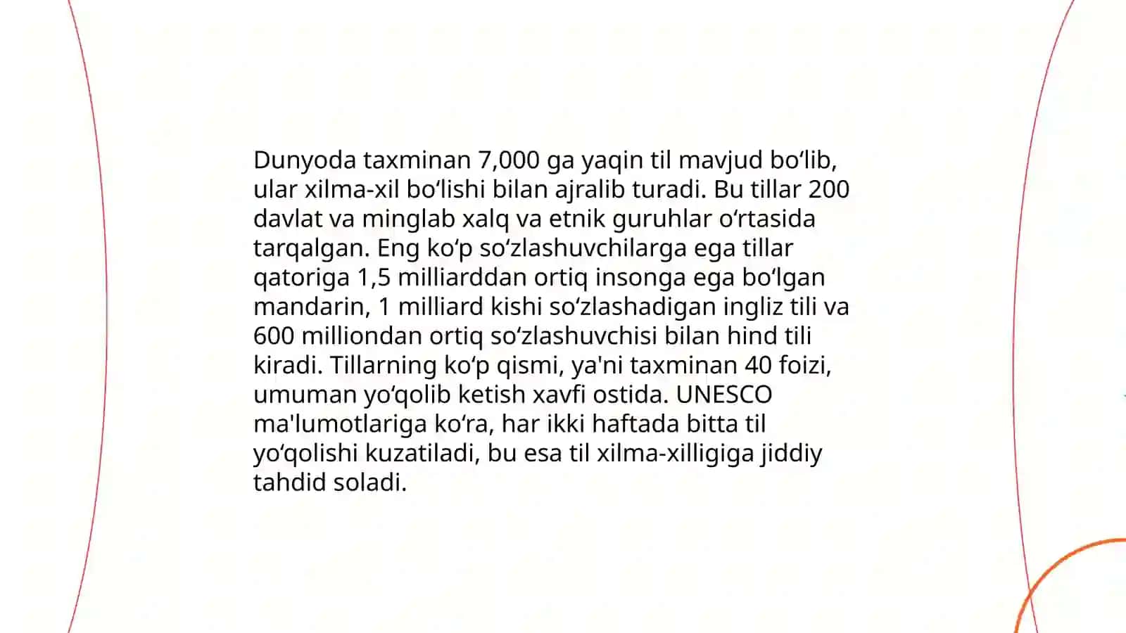 Til boʻyicha qiziqarli maʼlumotlar 4