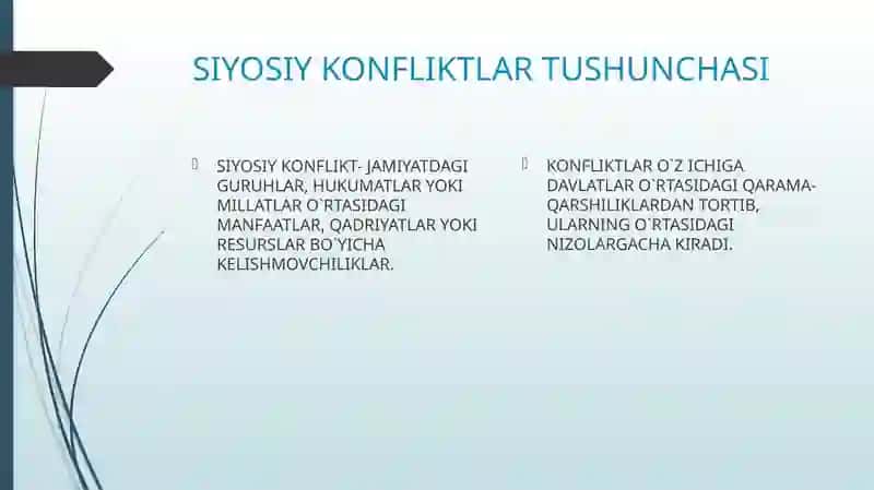 SIYOSIY KONFLIKTLAR VA ULARNING KO`RINISHLARI 4