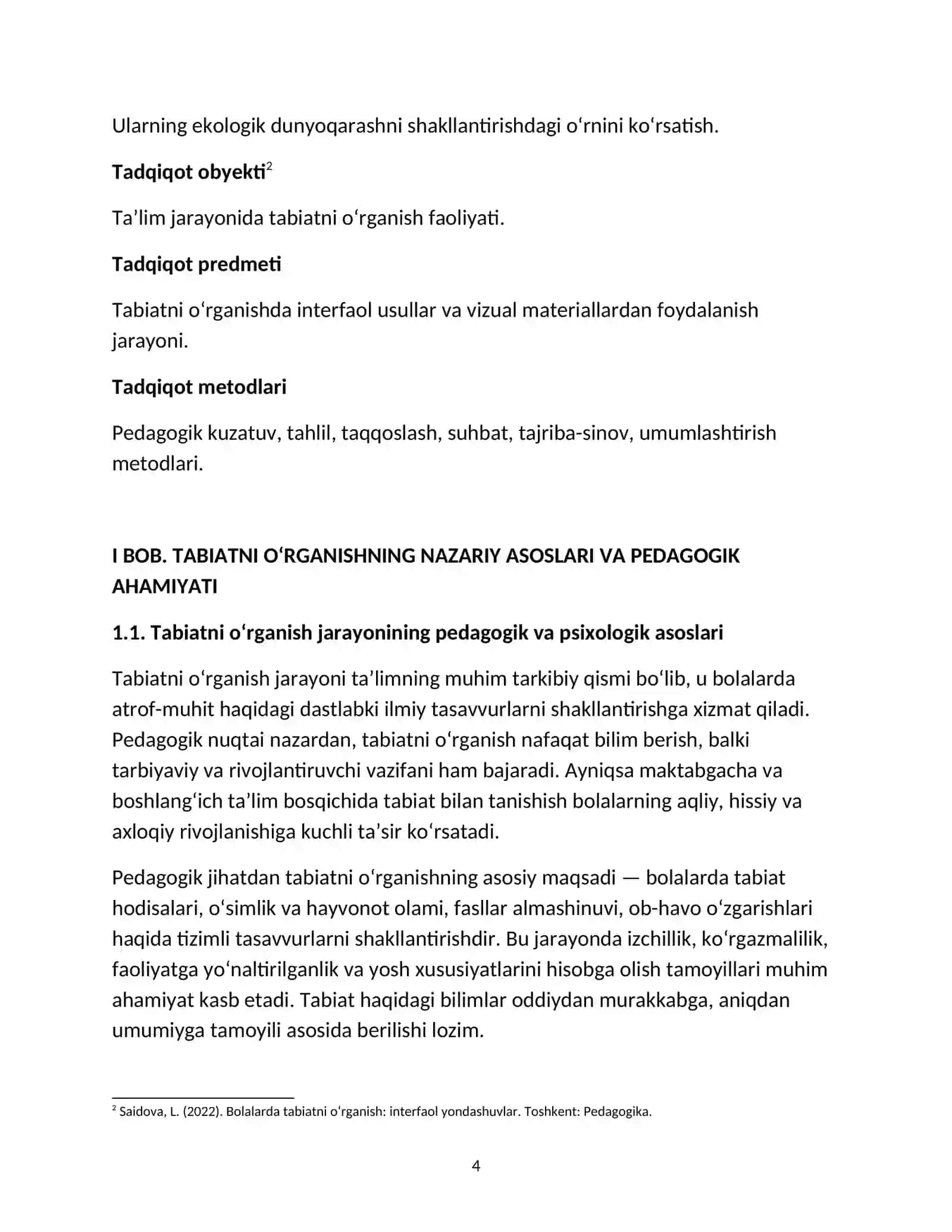 TABIAT BILAN TANISHTIRISH METODIKASI FANIDAN KURS ISHI 4