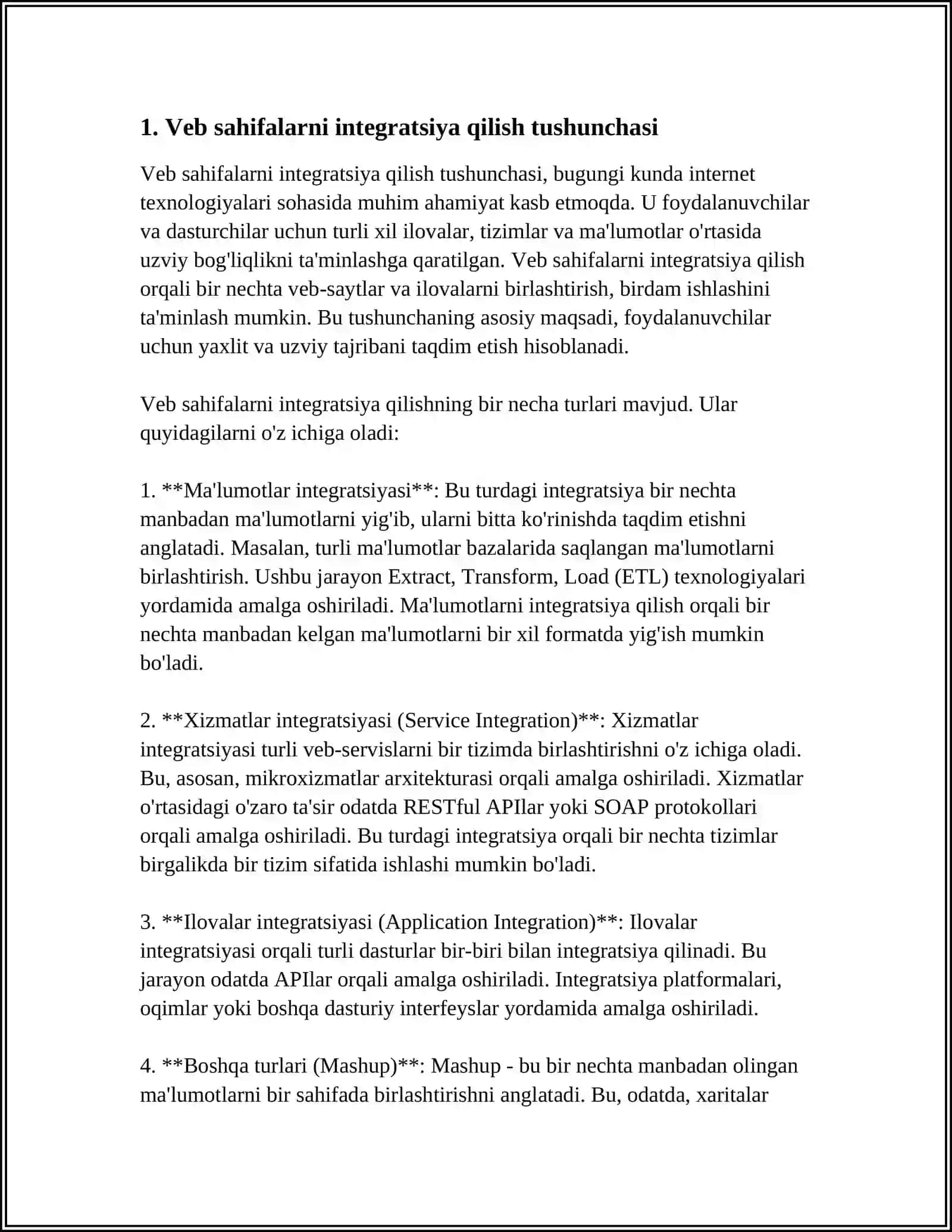 BIR NECHA WEB SAHIFALARINI INTEGRATSIYASINI TA'MINLASH MA'LUMOTLARINING YANGILAB BORISH MEXANIZMI 4