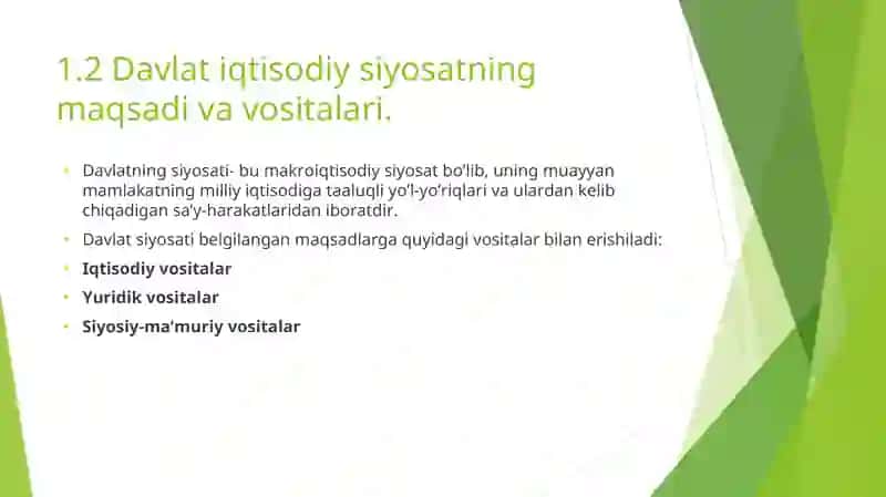 Iqtisodiyotni davlat tomonidan tartibga solishning mohiyati, shakllari va usullari 4
