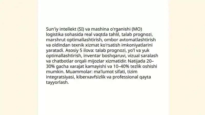 Logistikada zamonaviy tendensiyalar 4