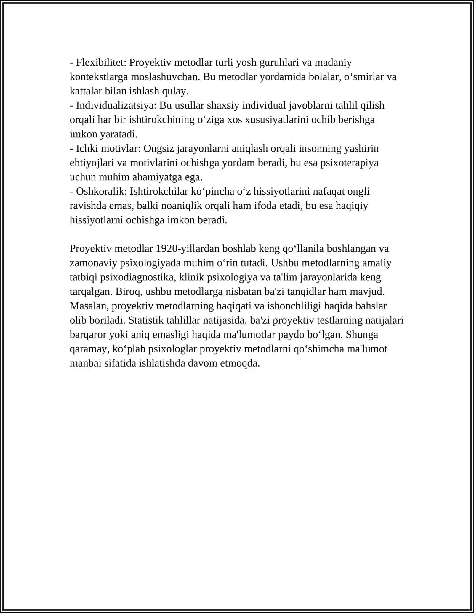 INSON RUHIY HOLATINI O‘RGANISHDA PROYEKTIV METODLARNING O‘RNI 4