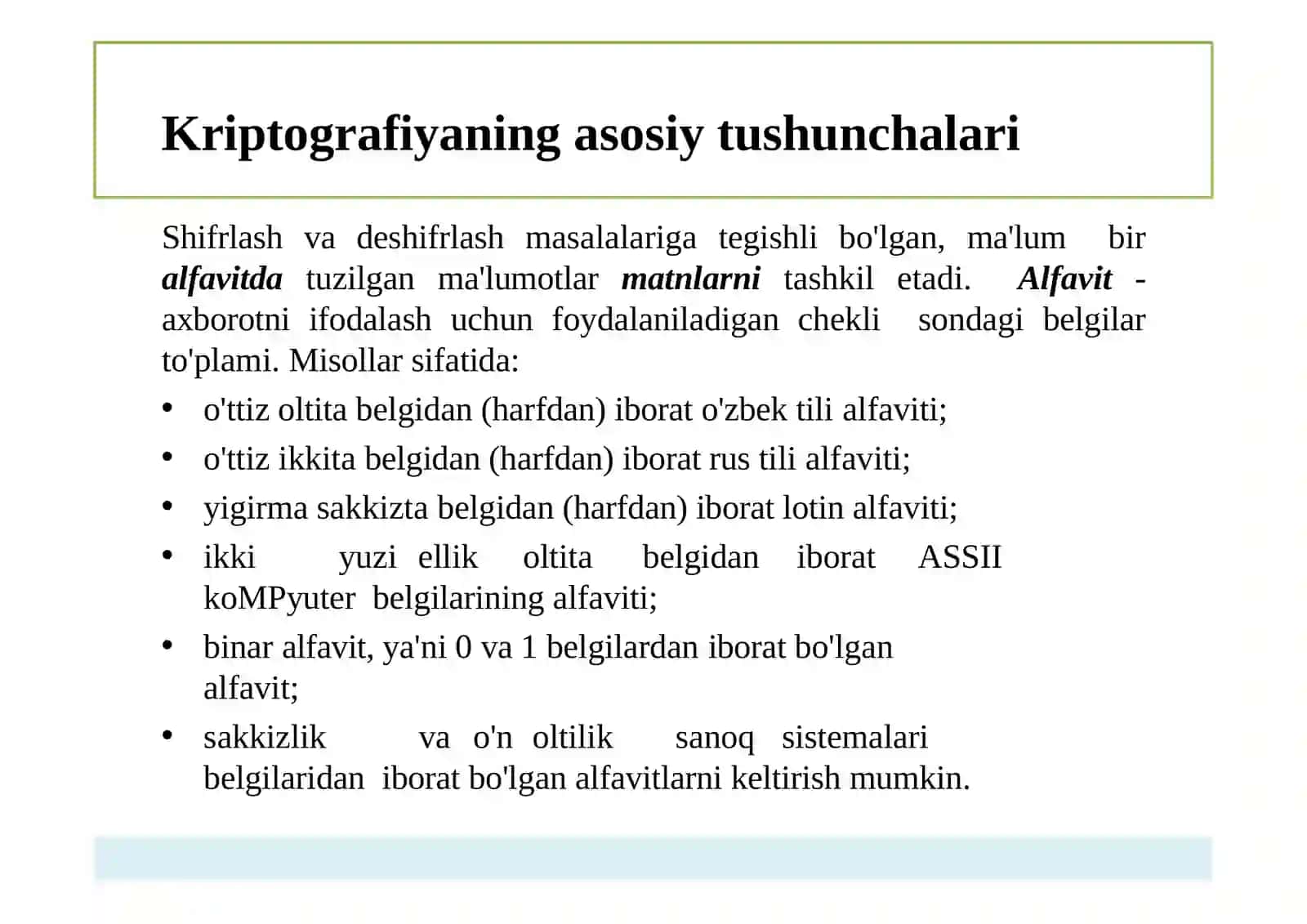 Kriptografiyaning asosiy tushunchalari 4