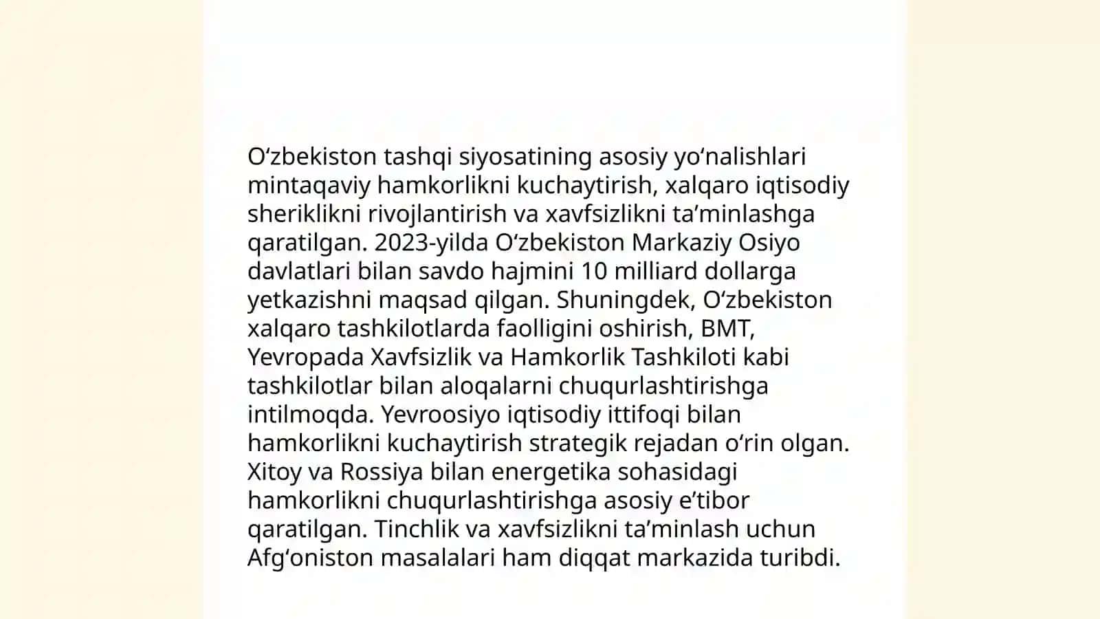 O'zbekiston Respublikasi xalqaro munosabatlarning to'la huquqli subyekti 4