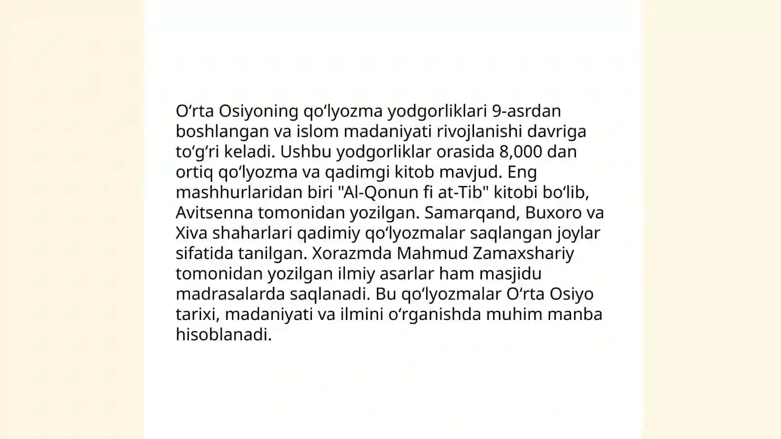 Oʻrta Osiyoning IX-X asrlar manbalarining oʻrganilishi 4