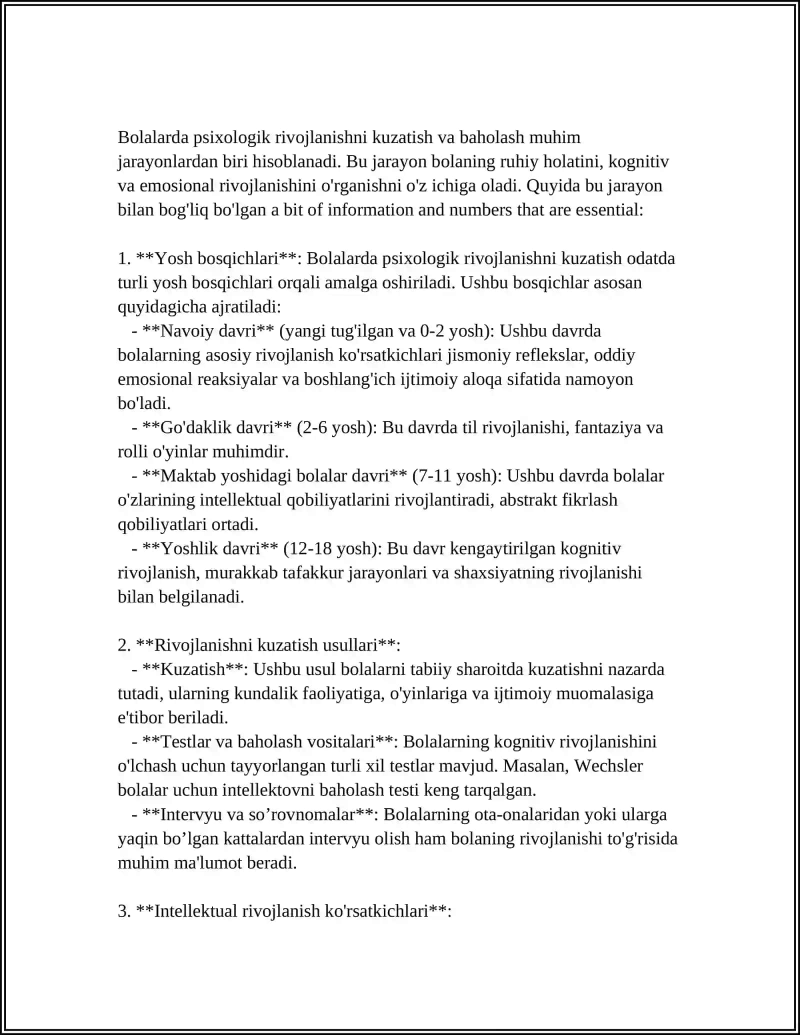 BOLALAR PSIXOLOGIYASINING VAZIFALARI 4