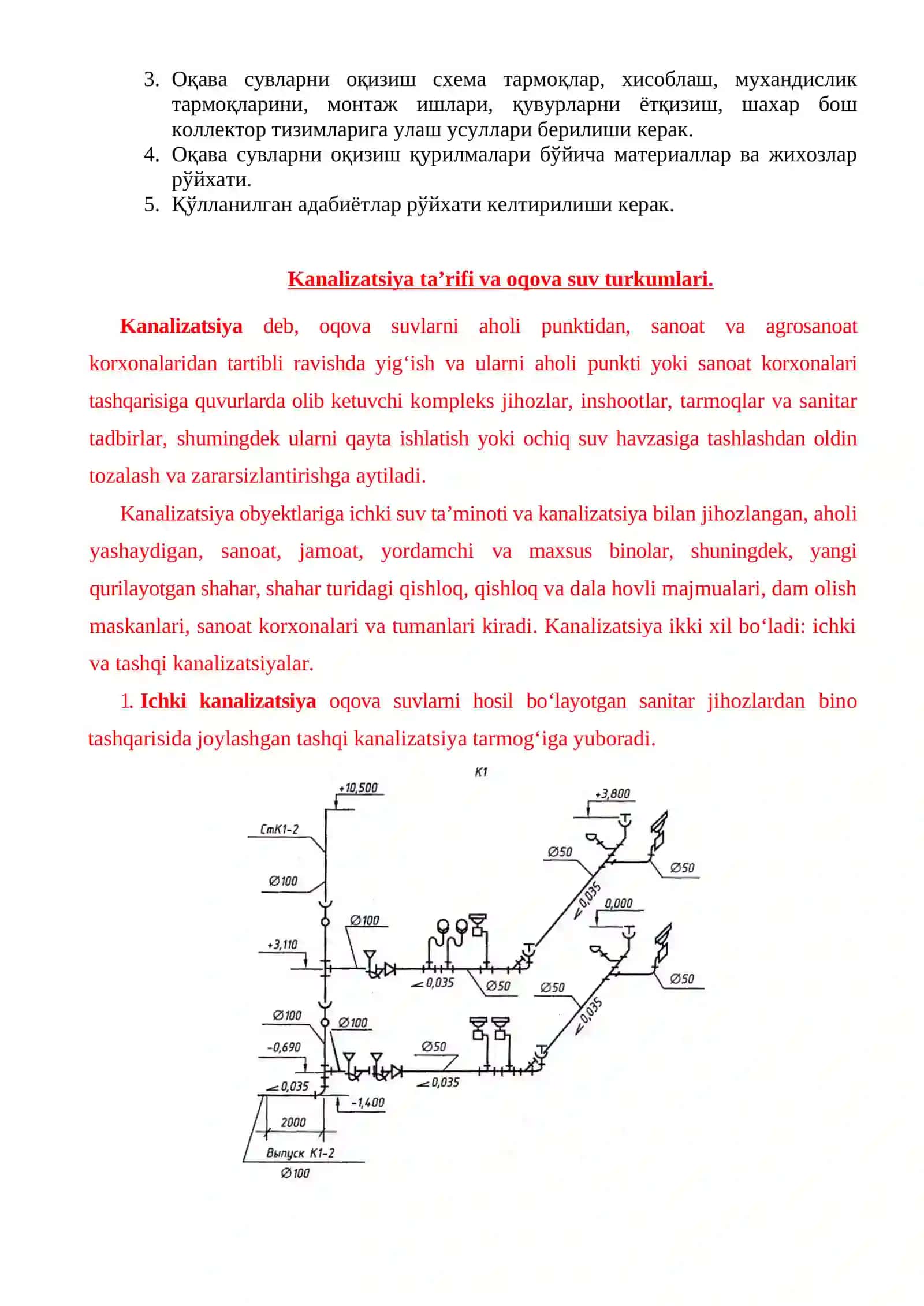 Оқава сувларни оқизиш тармоқлари 4