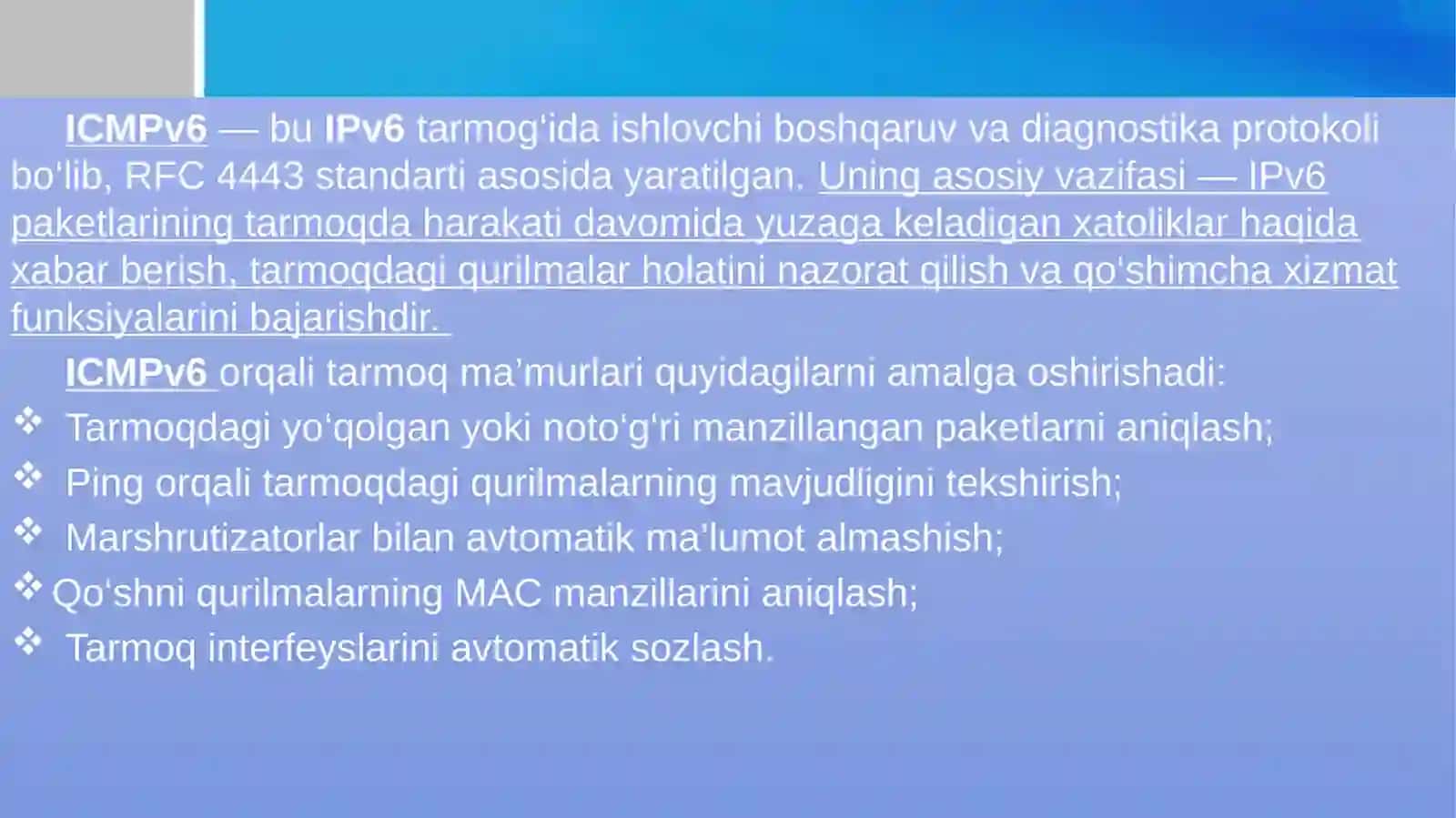 ICMPv6 protokoli 4