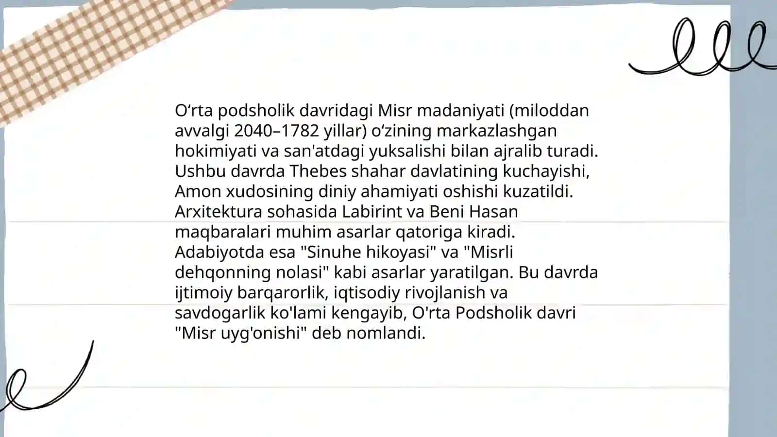Oʻrta, yangi va soʻngi podsholik davrida Misr 4