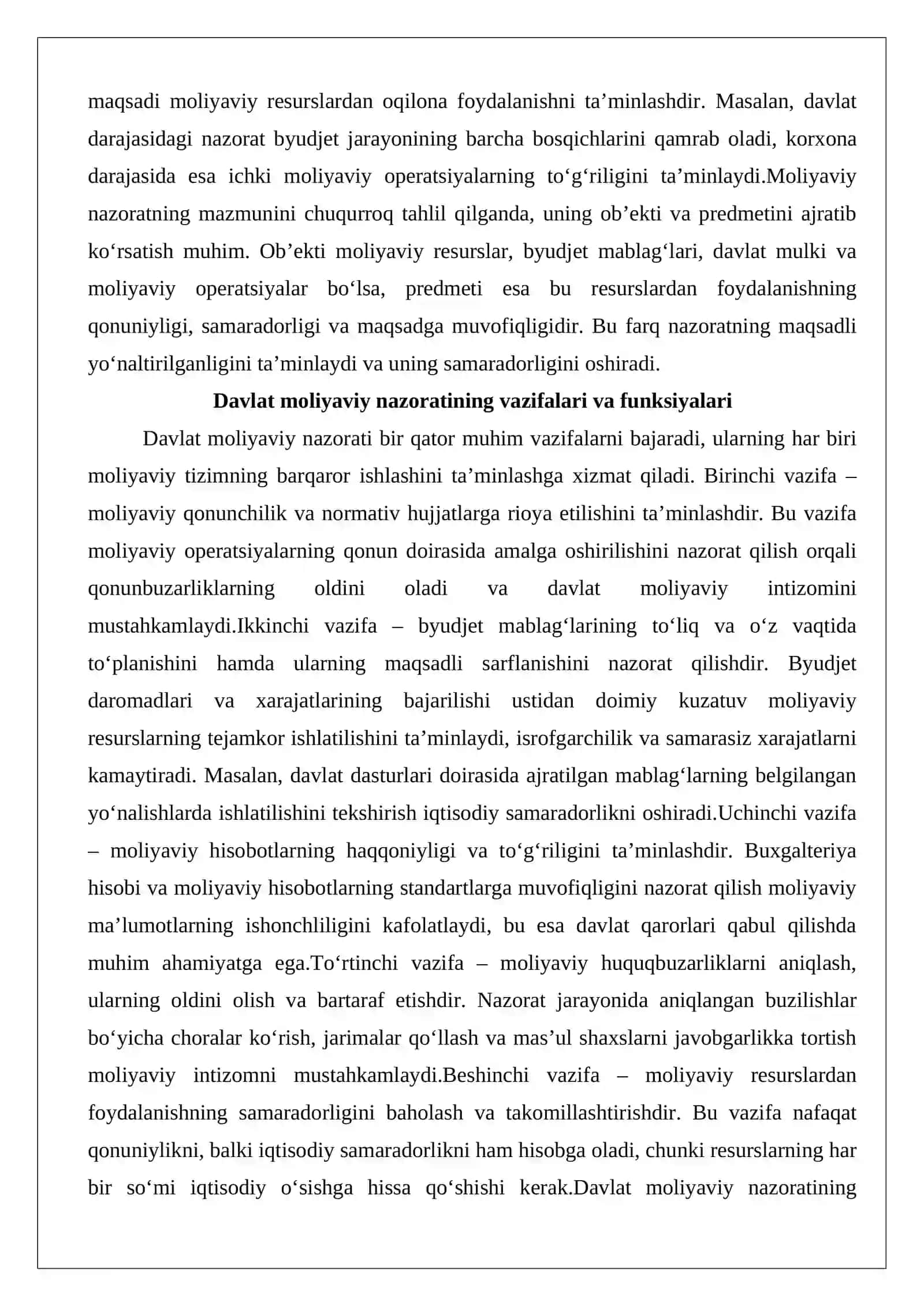 Davlat moliyaviy nazorat organlari, moliyaviy nazorat prinsiplari, moliyaviy nazorat turlari 4