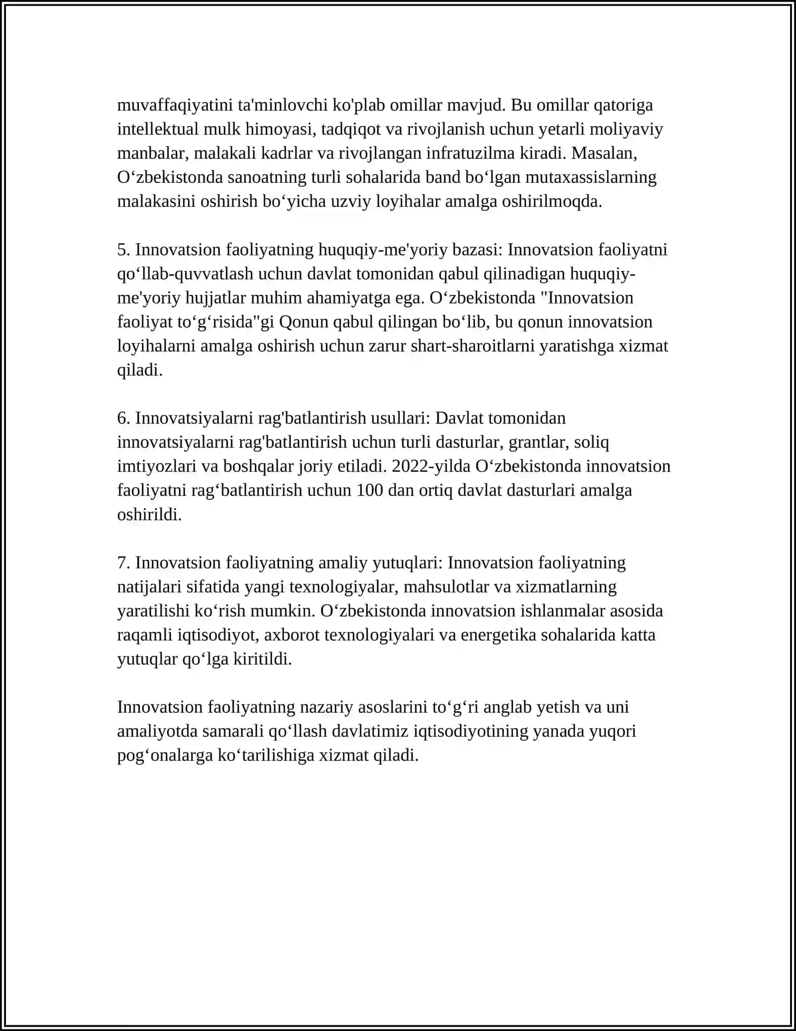 INNOVATSION FAOLIYATNING KOMPLEKS TA’MINOTI 4