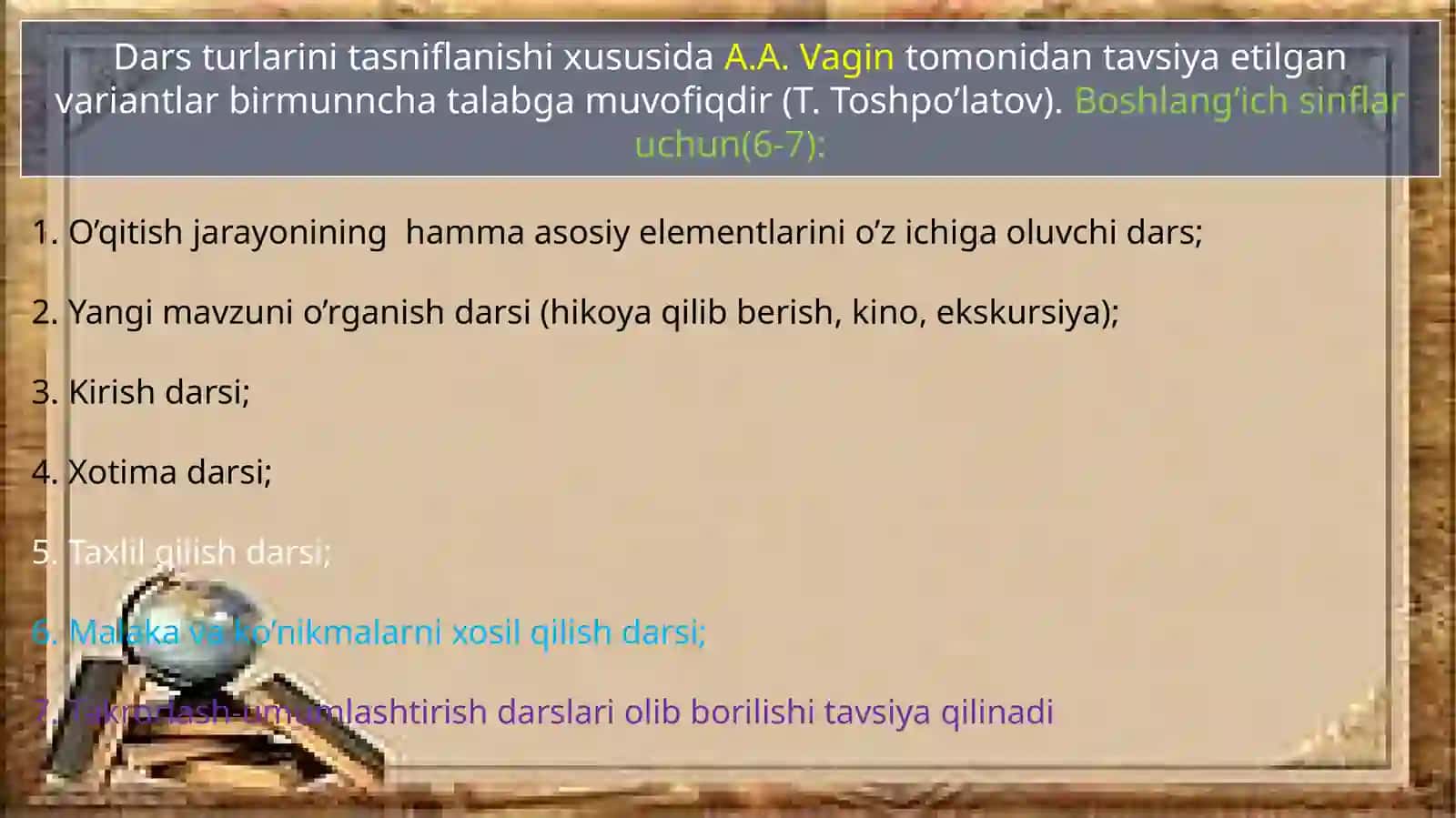 TARIX DARSLARI TURLARI VA TUZILISHI 4