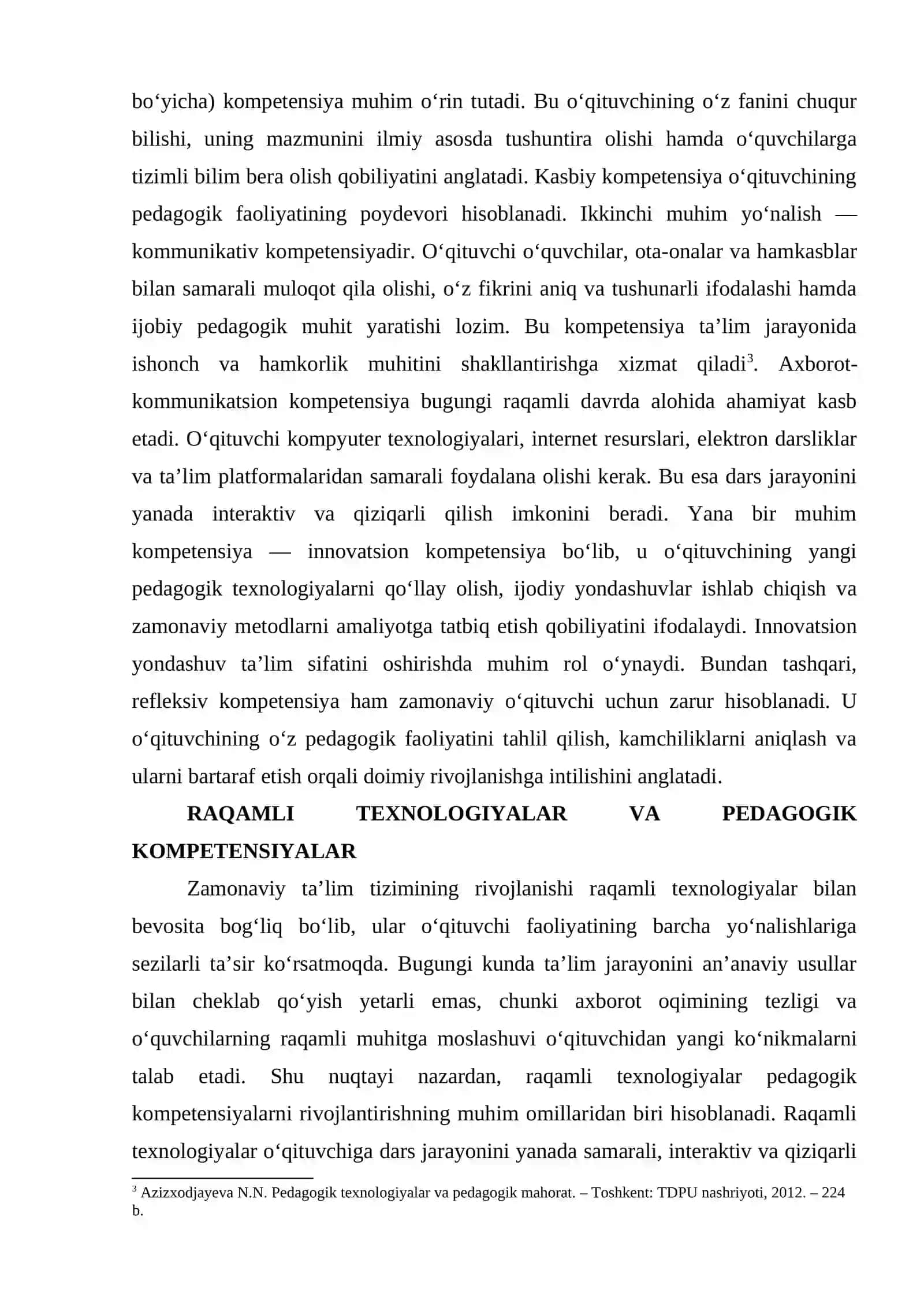 O‘QITUVCHI FAOLIYATIDA ZAMONAVIY PEDAGOGIK KOMPETENSIYALARNI RIVOJLANTIRISH 4