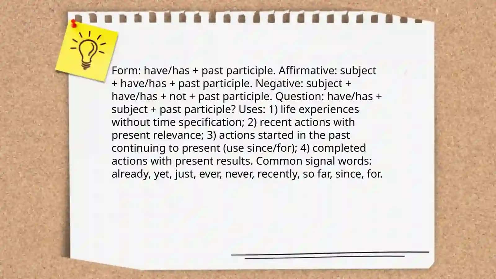 present perfect lesson plan 4