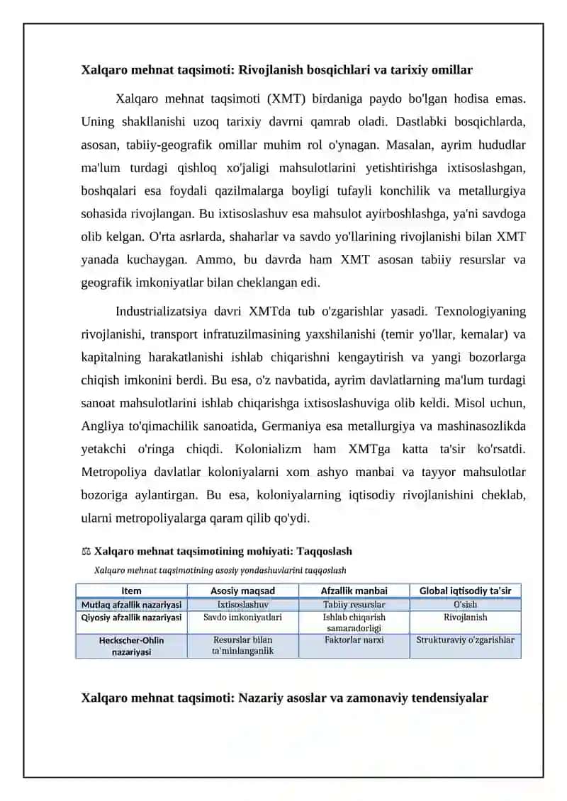 Xalqaro mehnat taqsimotining mohiyati 4