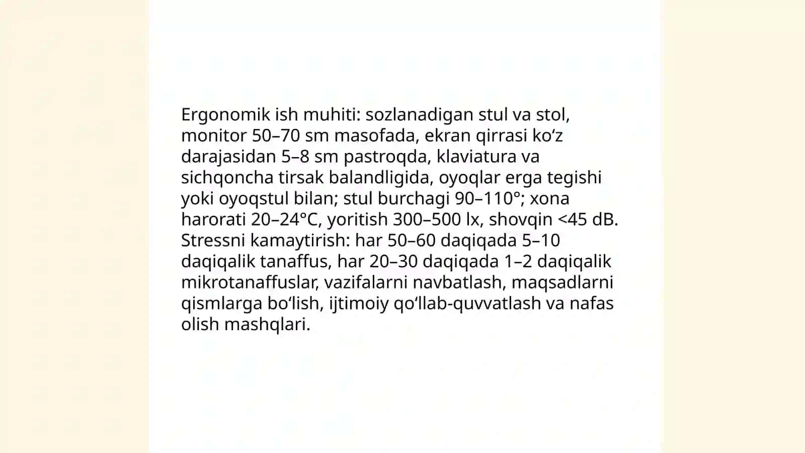 Kasbiy kuyish holatlari profilaktikasi 4
