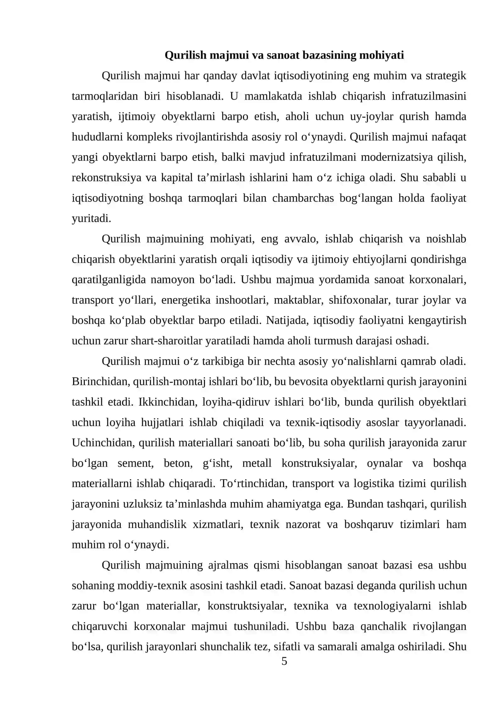 Qurilish majmui va sanoat bazasi samaradorligini oshirish 4