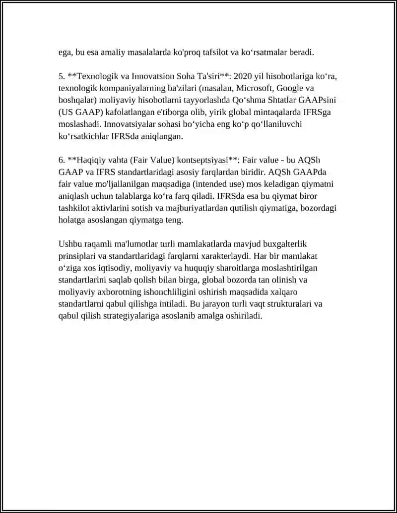 GLOBAL GAAP DISTINCTIONS 4