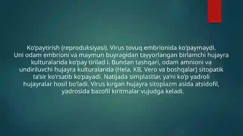 Morbillo viruslar klassifikatsiyasi patagenezi laboratoriya tashxisi 4