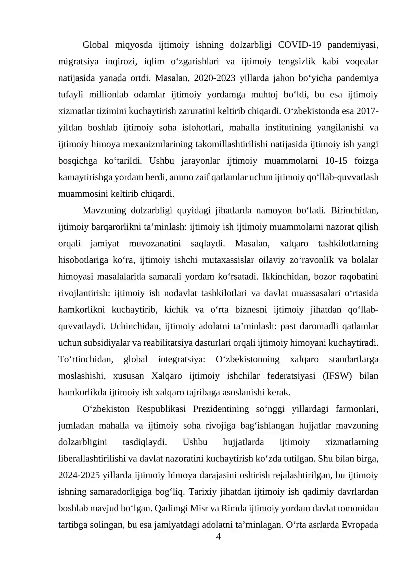 Ijtimoiy ish ilmiy yo'nalishning aniq va rivojlanishi 4