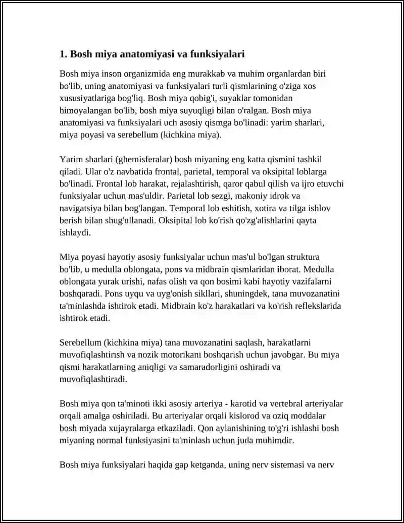 BOSH MIYA. UNING KASALLIKLARI VA ULARNING OLDINI OLISH 4