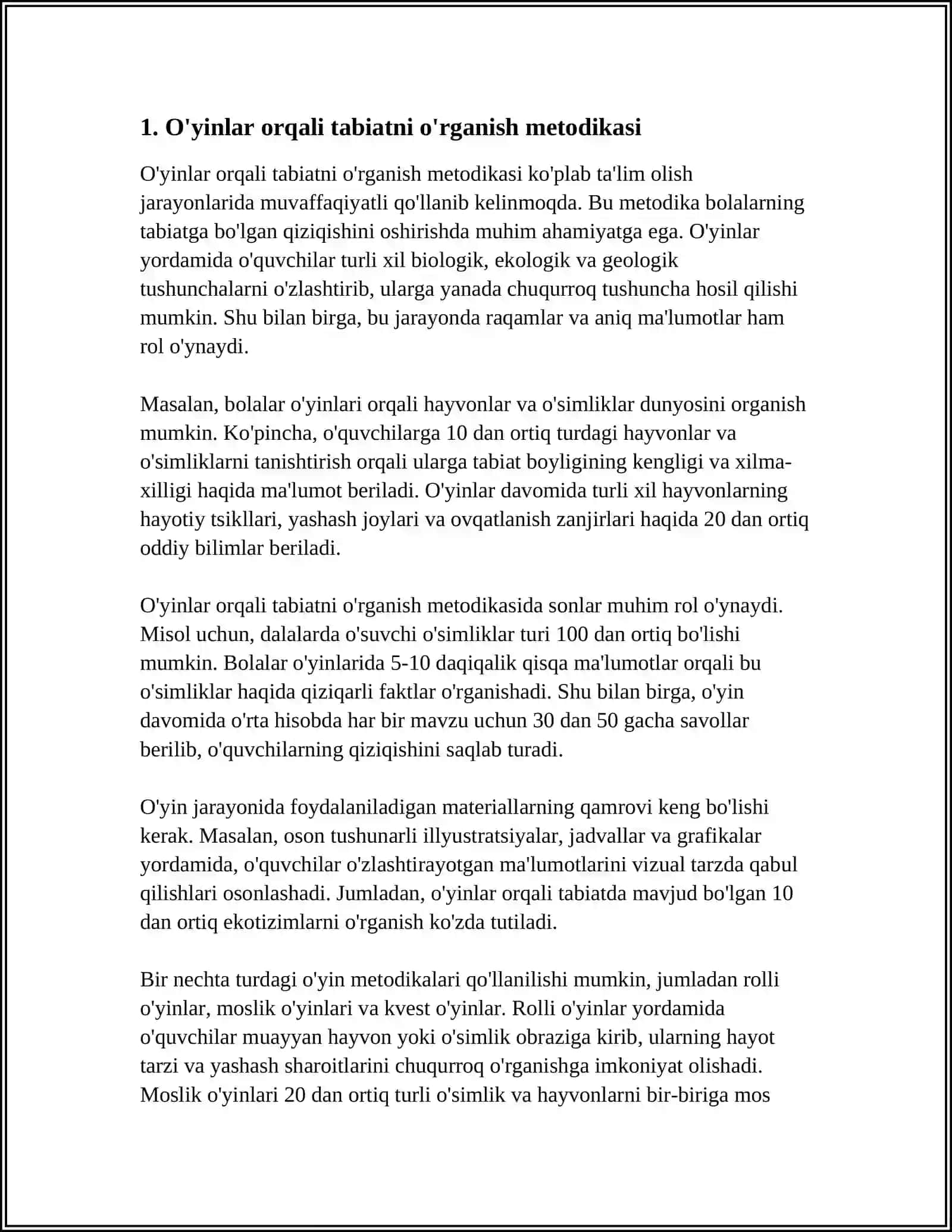 MAKTABGACHA TA'LIM MUASSASASIDA TABIAT BILAN TANISHTIRISHDA O'YIN USULLARI 4