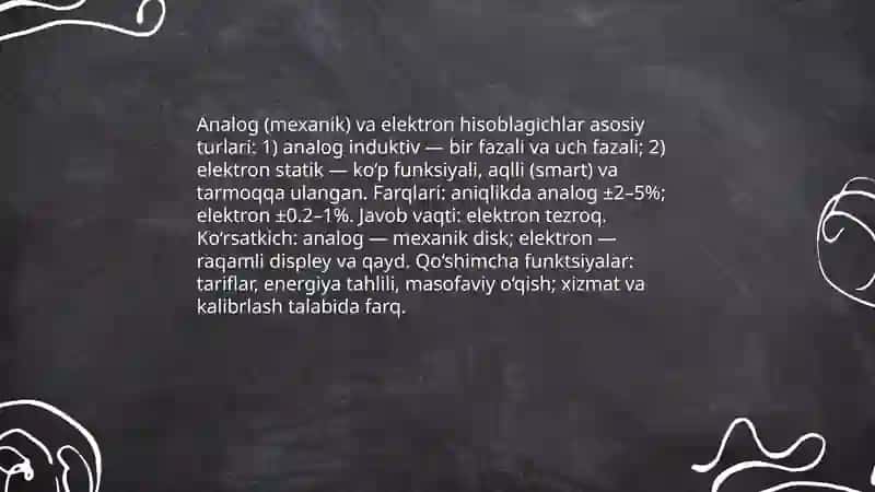 Elektr energiyasini o‘lchash qurilmalari (xisoblagich) 4