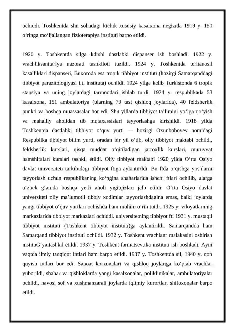 SOG’LIQNI SAQLASH IQTISODIYOTI KO’RSATKICHLARINI HISOBLASH BO’YICHA MASALALAR ECHISH 4