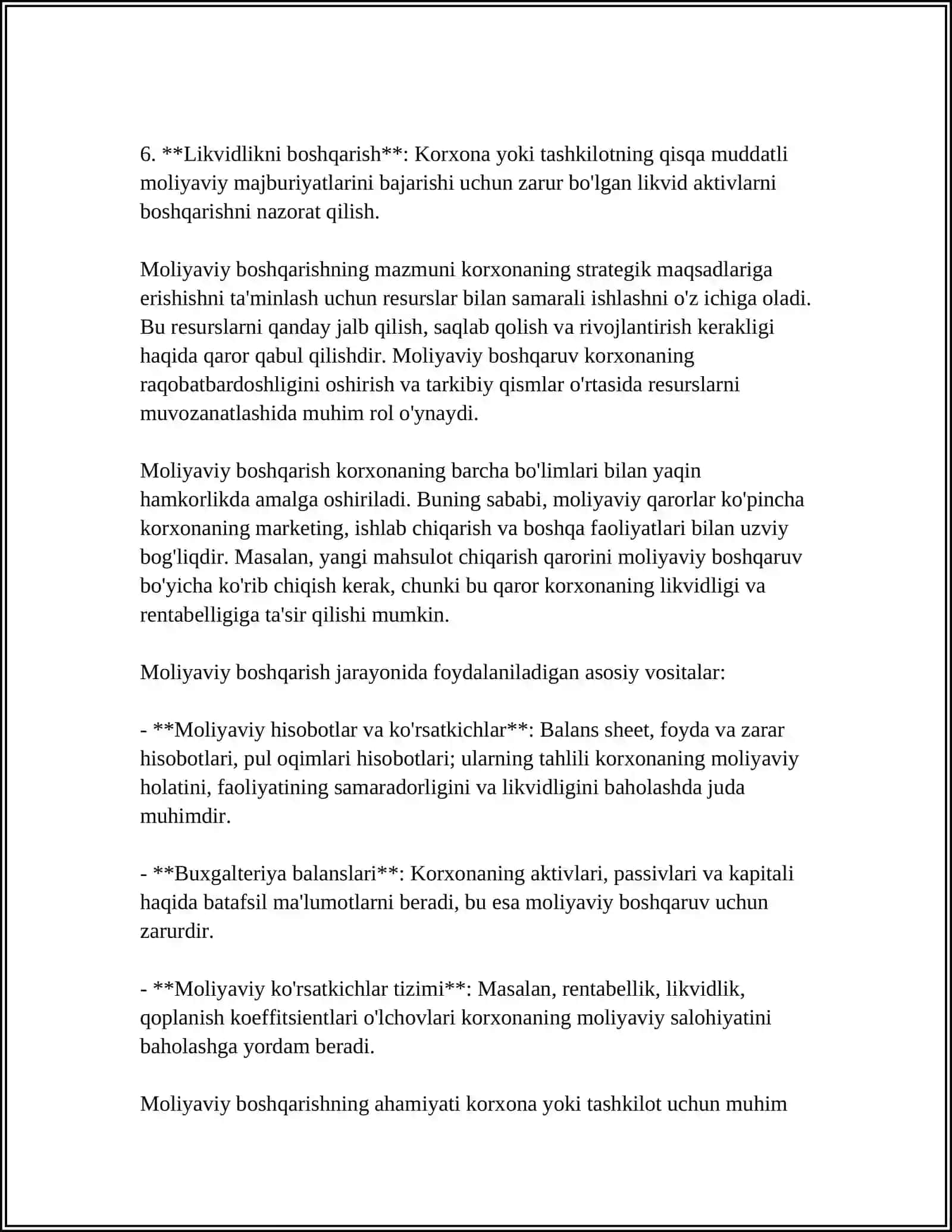 Moliyaviy boshqarishning asosiy funksiyalari 4