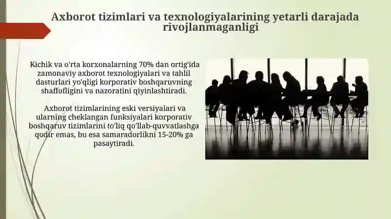 Sanoatda korparativ boshqaruv tizimini keng joriy qilish muammolari 4