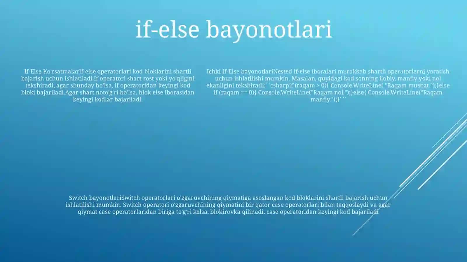 C# Dasturlash Tilida Tarmoqlanuvchi Jarayonlarni Dasturlash 4