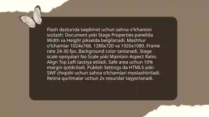 Flash dasturida taqdimot yaratish 4