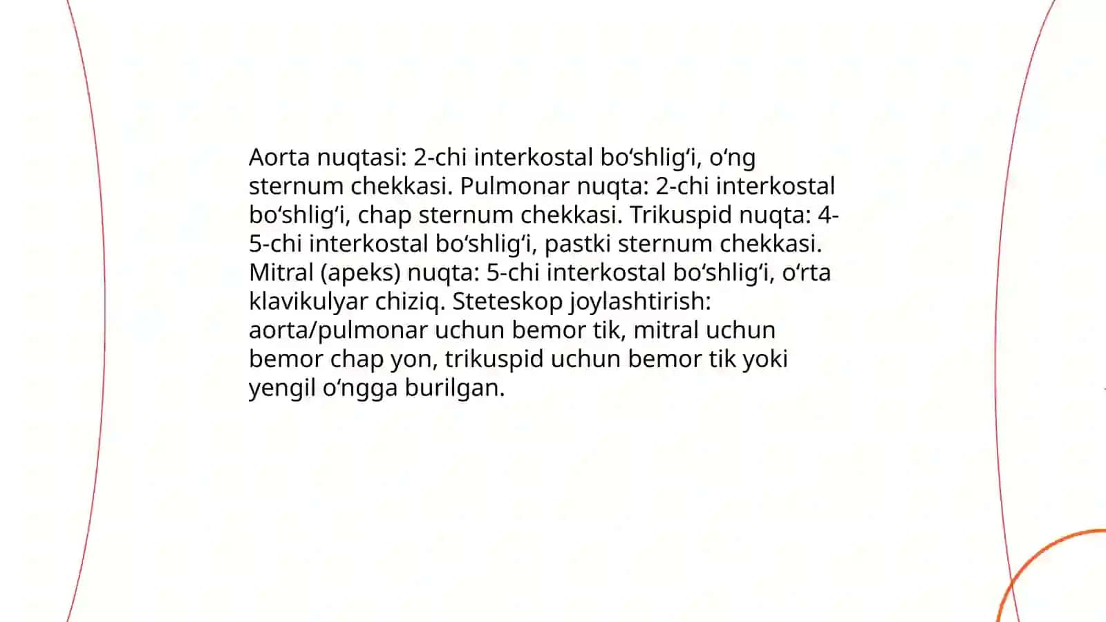 Yurak auskultasiyasini bajarishni 4