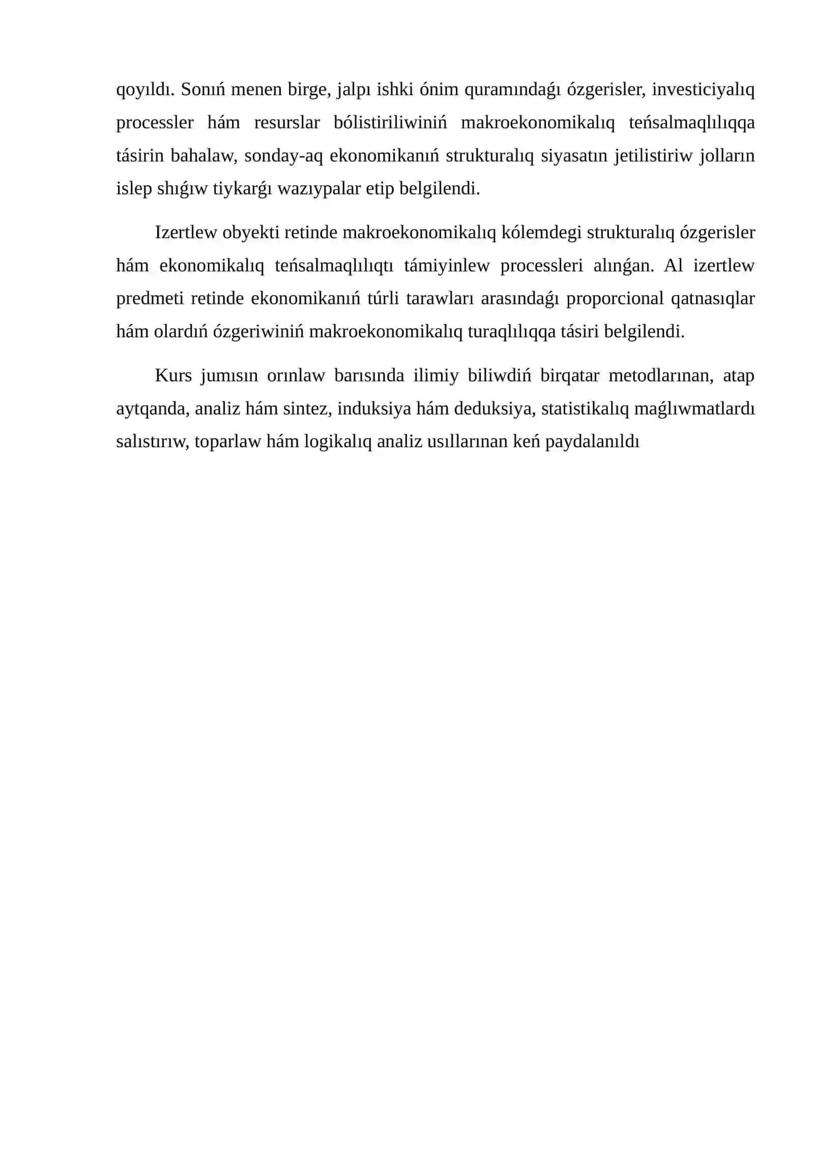 Ekonomikaliq strukturaliq òzgerisler, onin ekonomikaliq teñsalmaqliliqqa tàsiri 4