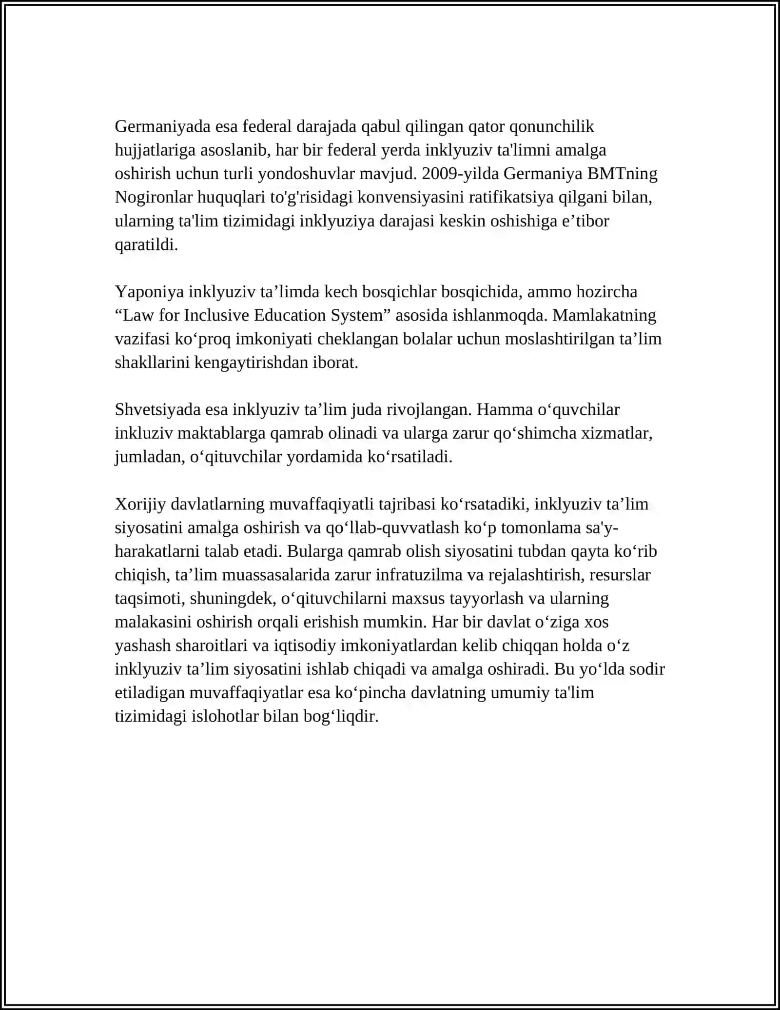 INKLUZV TALMNI HORJY DAVLATLARDA NAZARY VA AMALY JIHATTAN QOLLAB QUVVATLASH 4