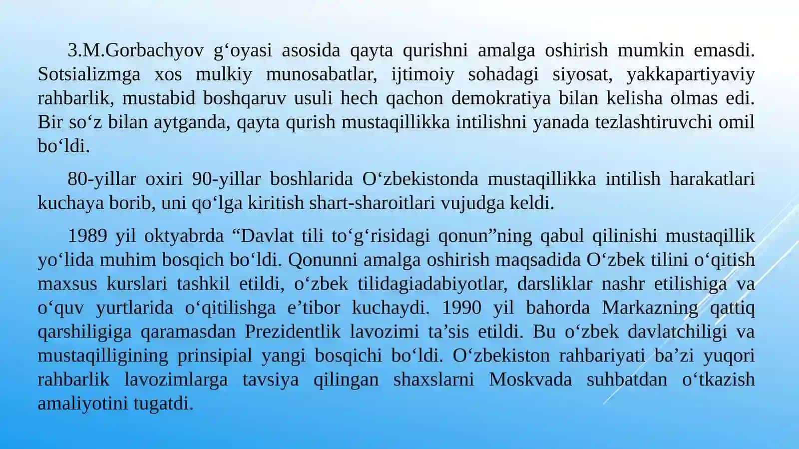 Mustaqil O‘zbekiston Respublikasining Tashkil Topishi va Uning Tarixiy Ahamiyati 4