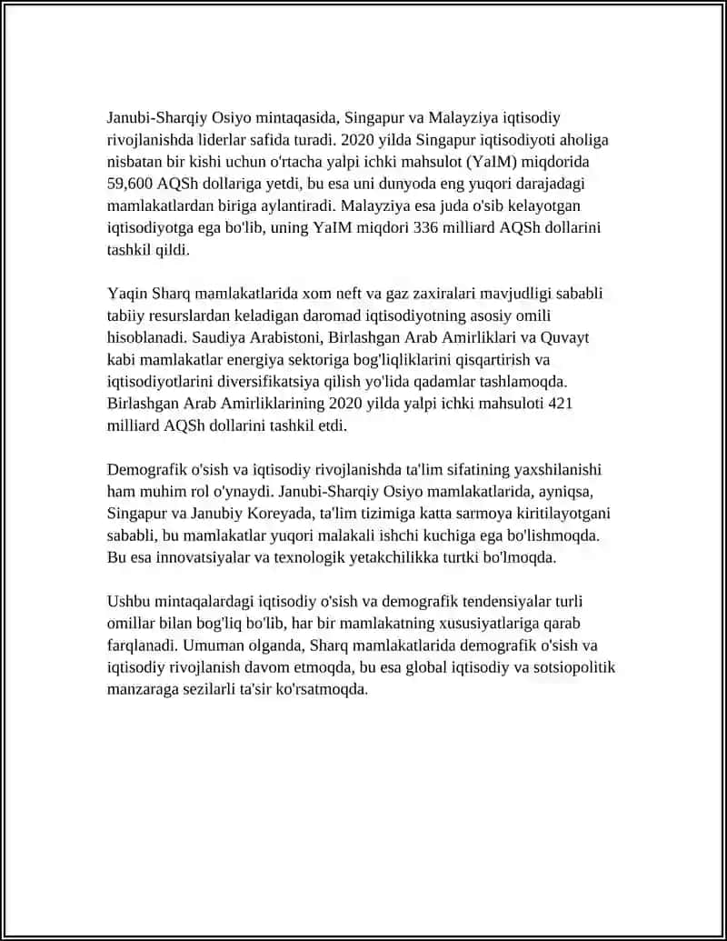SHARQ MAMLAKATLARI RIVOJLANISHINING IJTIMOIY IQTISODIY XUSUSIYATLARI 4