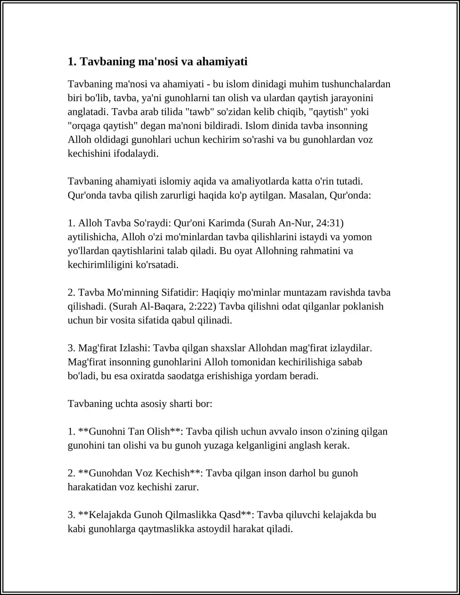 GʻAZZOLIYNING TAVBA ASARI ASOSIDA "DIN VA AXLOQ" 4