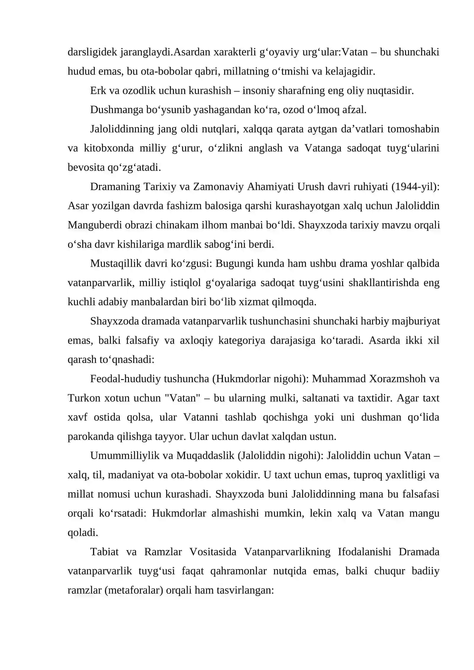 MAQSUD SHAYXZODANING JALOLIDDIN MANGUBERDI DRAMASIDA VATANPARVARLIK. 4